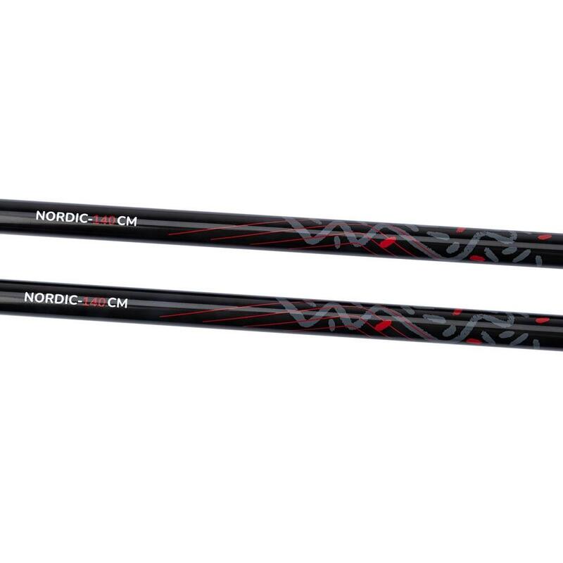 Bețe de mers nordic reglabile 86 - 140 cm - Roșii