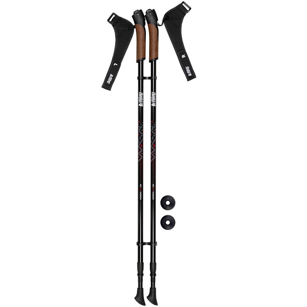 Adjustable Nordic walking poles 86 - 140 cm - Red