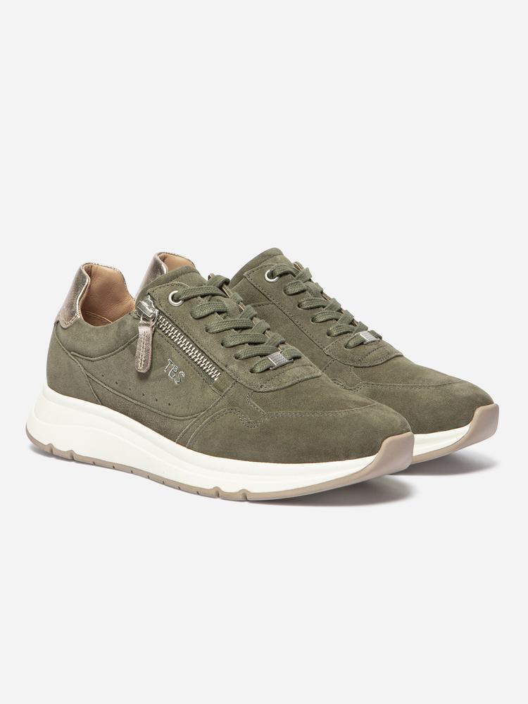 Baskets zippées femme BLONZIP Kaki. 2/5