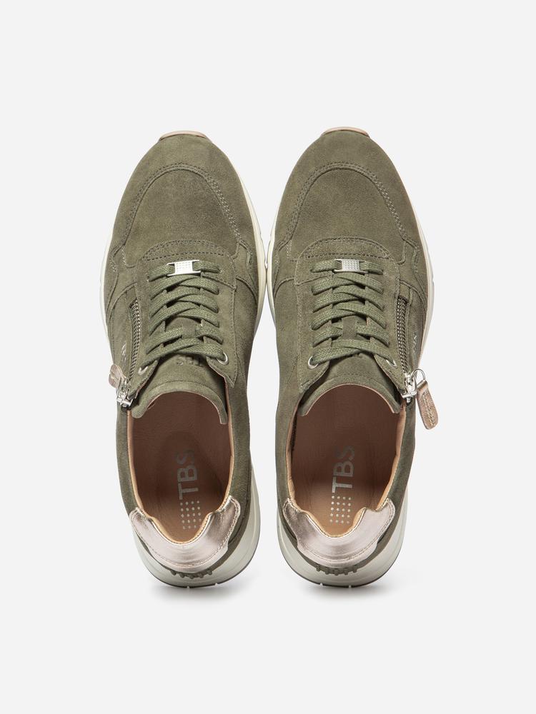 Baskets zippées femme BLONZIP Kaki. 3/5