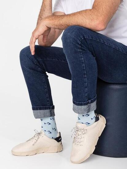 Chaussures de running homme JAZAIRY Creme / Marine