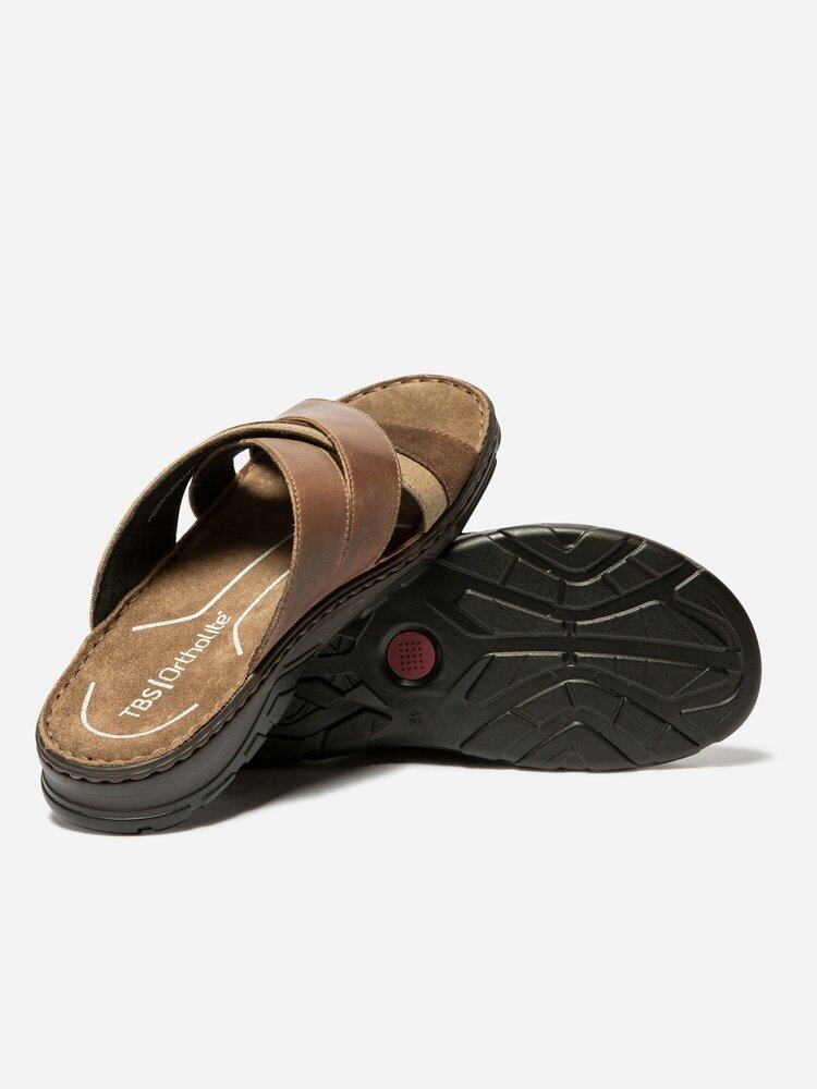 Mules homme JACQUIE Tan / Chocolat 4/4