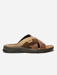 Mules homme 1973 JACQUIE Tan/Chocolat talon 45 mm