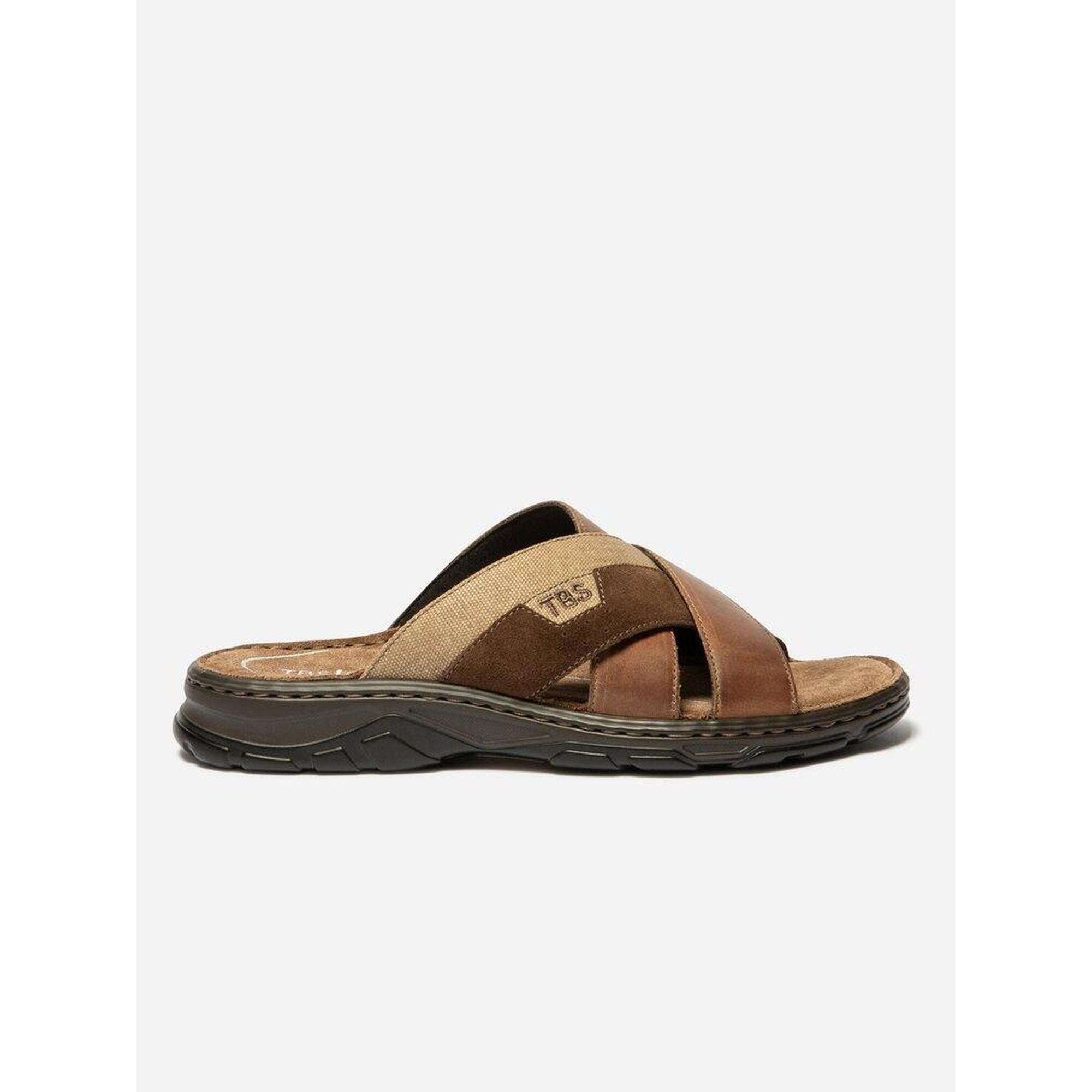 Tbs - Mules Homme Jacquie Tan/chocolat - Talon 45 Mm - Mule - Marron|vert - Decathlon