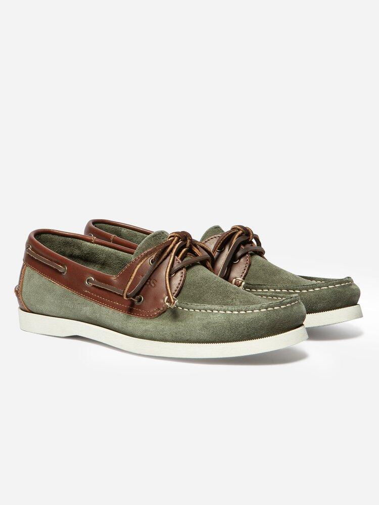 Chaussures bateau homme PHENIS Vert Acajou - Cuir 2/4