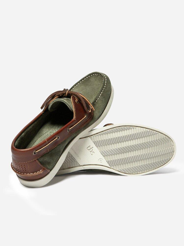 Chaussures bateau homme PHENIS Vert Acajou - Cuir 4/4
