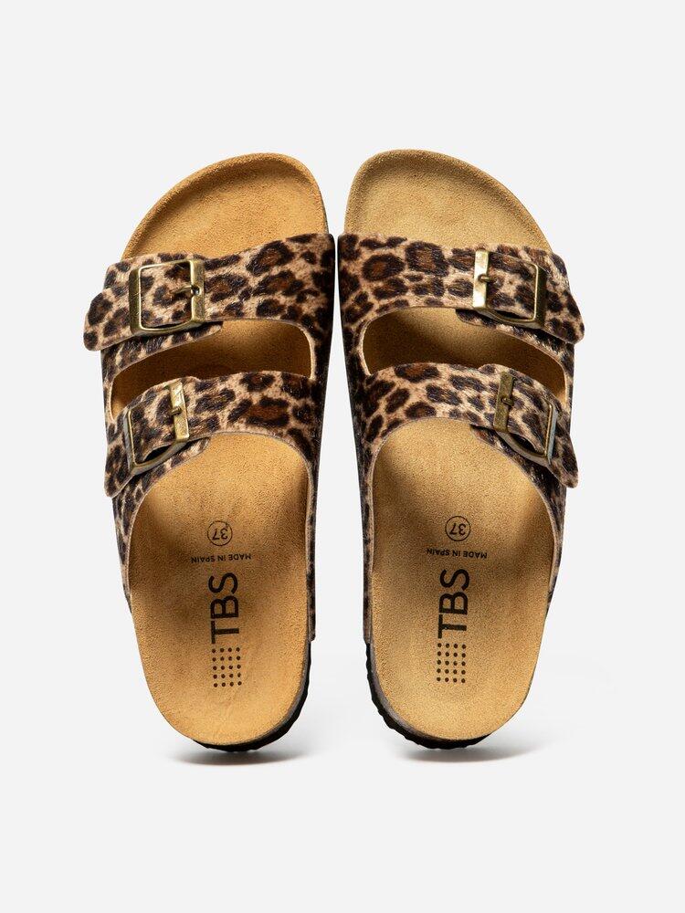 Mules femme NELYLEO Leopard Beige 3/4