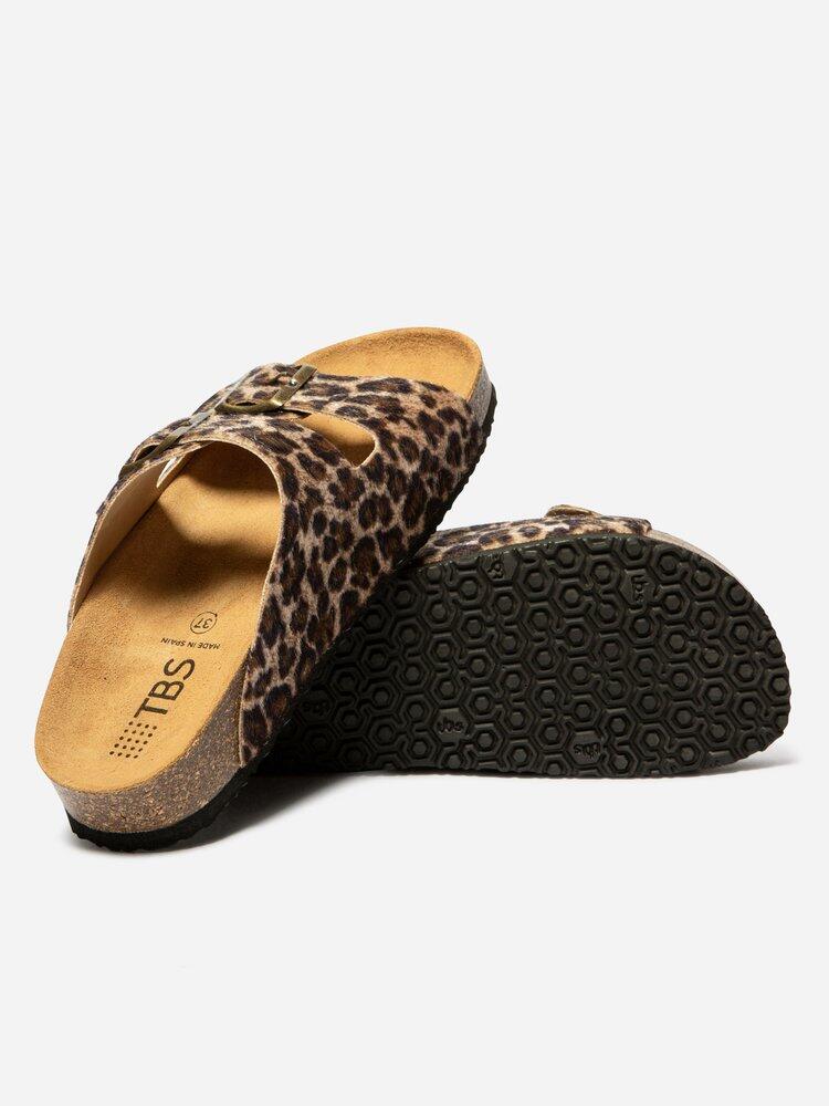Mules femme NELYLEO Leopard Beige 4/4