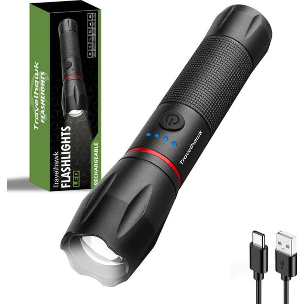 Travelhawk - Lampe Torche Led Rechargeable – Modèle Militaire – 1 Pièce - Kit De Survie - Taille Unique - Decathlon