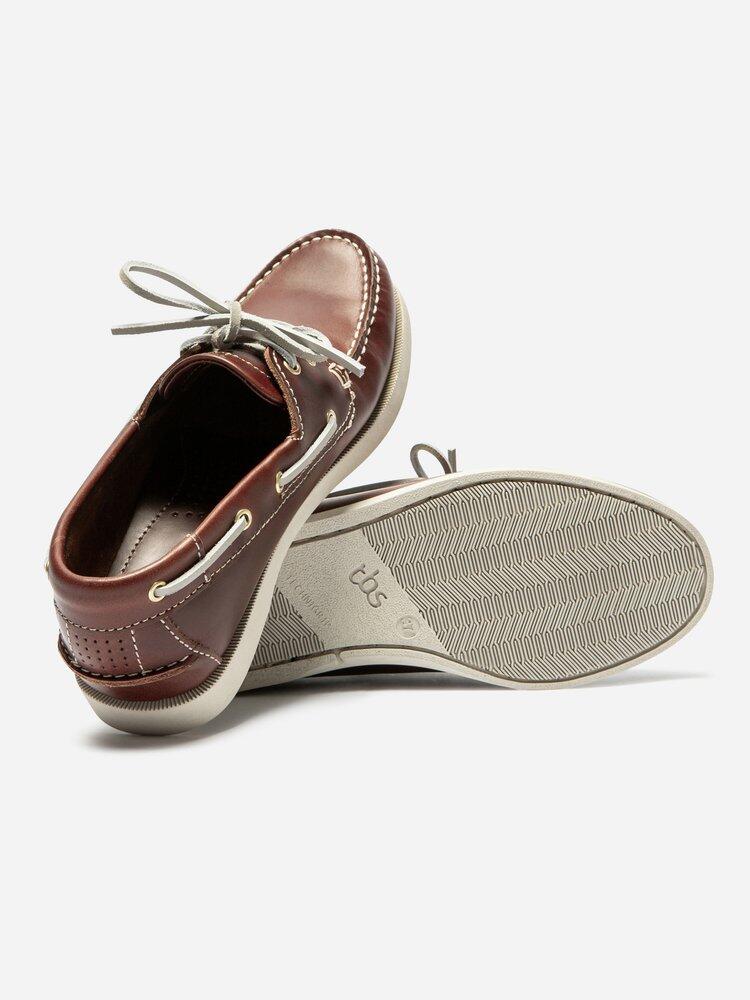 Chaussures bateau femme PHENISE Acajou / Crème 5/5