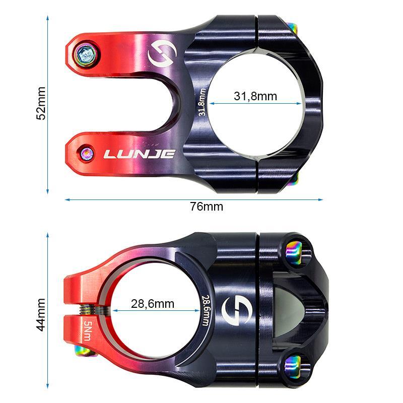 Potencia para manillares de 31,8mm EWPM-002 negro-rojo 3/4