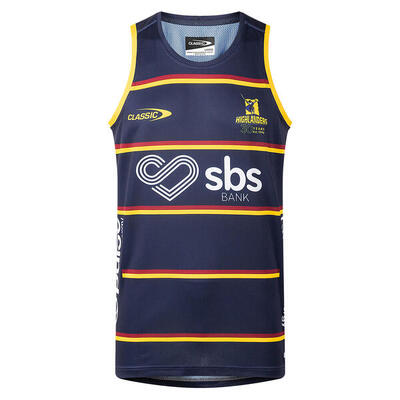 Highlanders pro training super rugby tanktop marineblauw