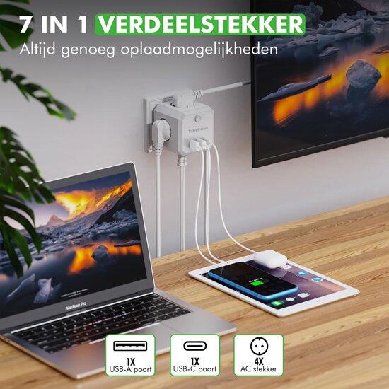 Divisor USB-C – Extensão Elétrica de 20W – Branco 7/7