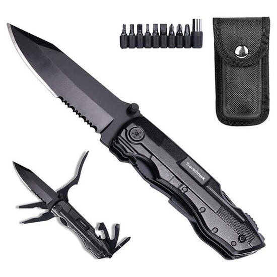 Couteau de poche multifonction – 14 en 1 – Couteau de poche multifonctionnel