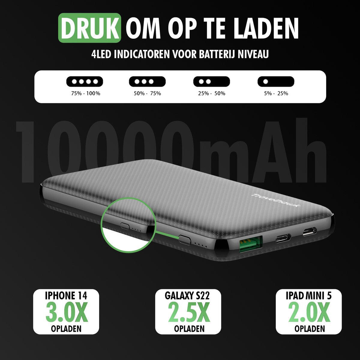 Batterie externe 10 000 mAh – 22,5 W – Entrées USB-C et Lightning 3/7