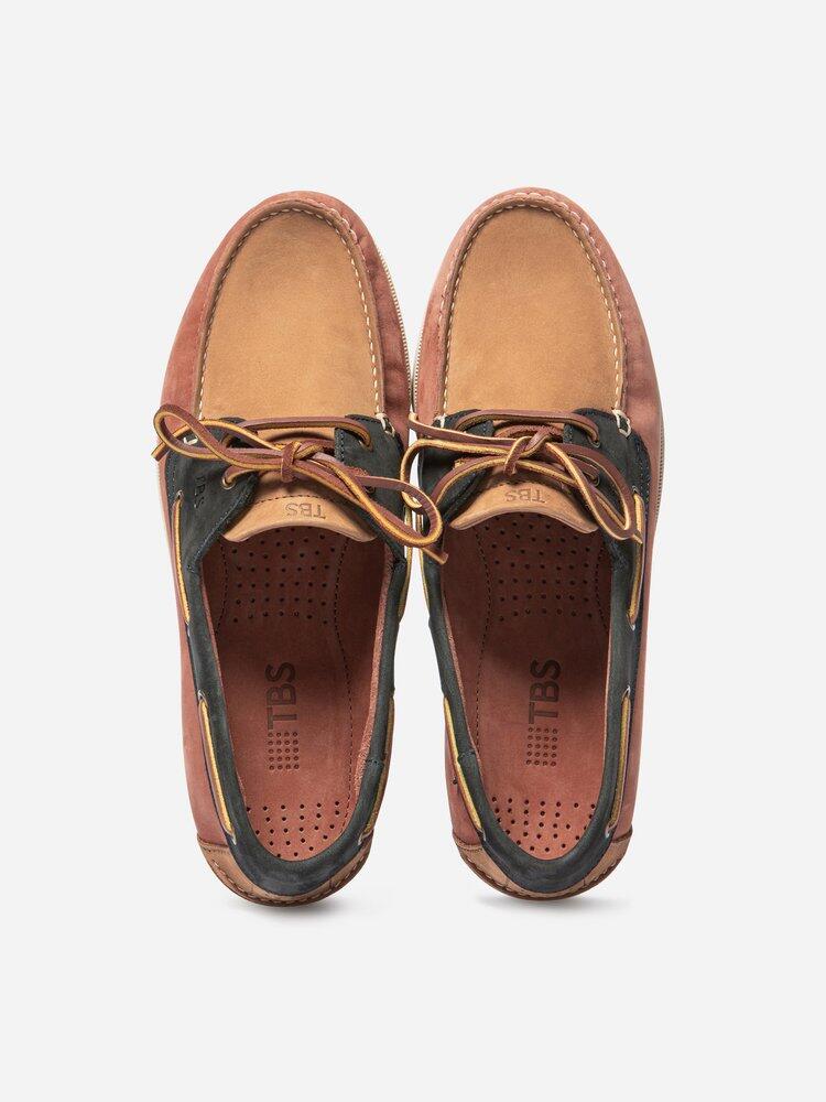 Chaussures bateau Homme PHENIS Terracotta / Navy 3/5