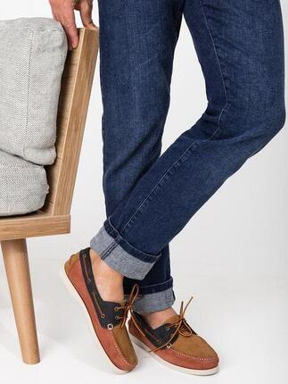 Chaussures bateau homme PHENIS Marine/Tan