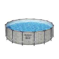 Bestway Piscine hors sol ronde Steel Pro Max 488 x 122 cm décor pierres