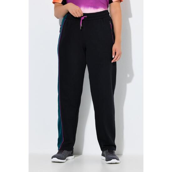 Damskie Spodnie dresowe bloki kolorów kieszenie zapinane na zamek elastyczny pas