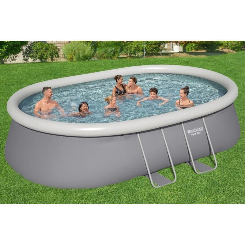 Bestway Piscine autoportante Ovale Fast Set 549x366x122 cm avec filtration 6/6