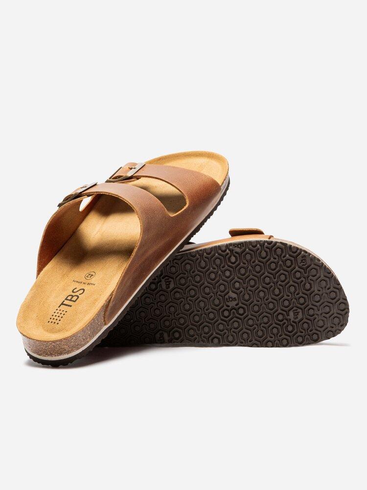Mules homme NEYLANN en cuir - talon 35 mm, fermeture boucle 4/4