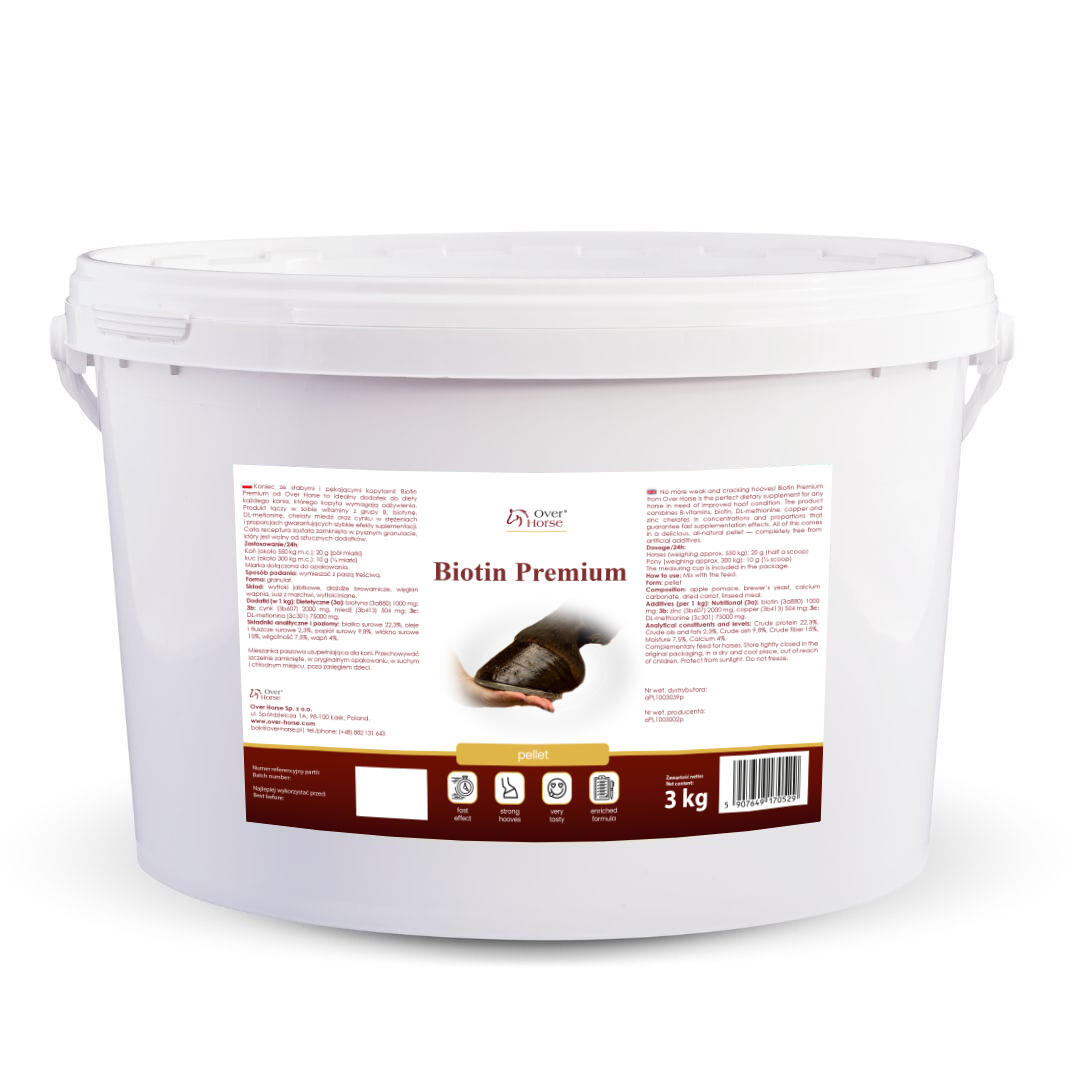 Skuteczna biotyna na kopyta w granulacie dla koni Biotin Premium Over Horse 2/2