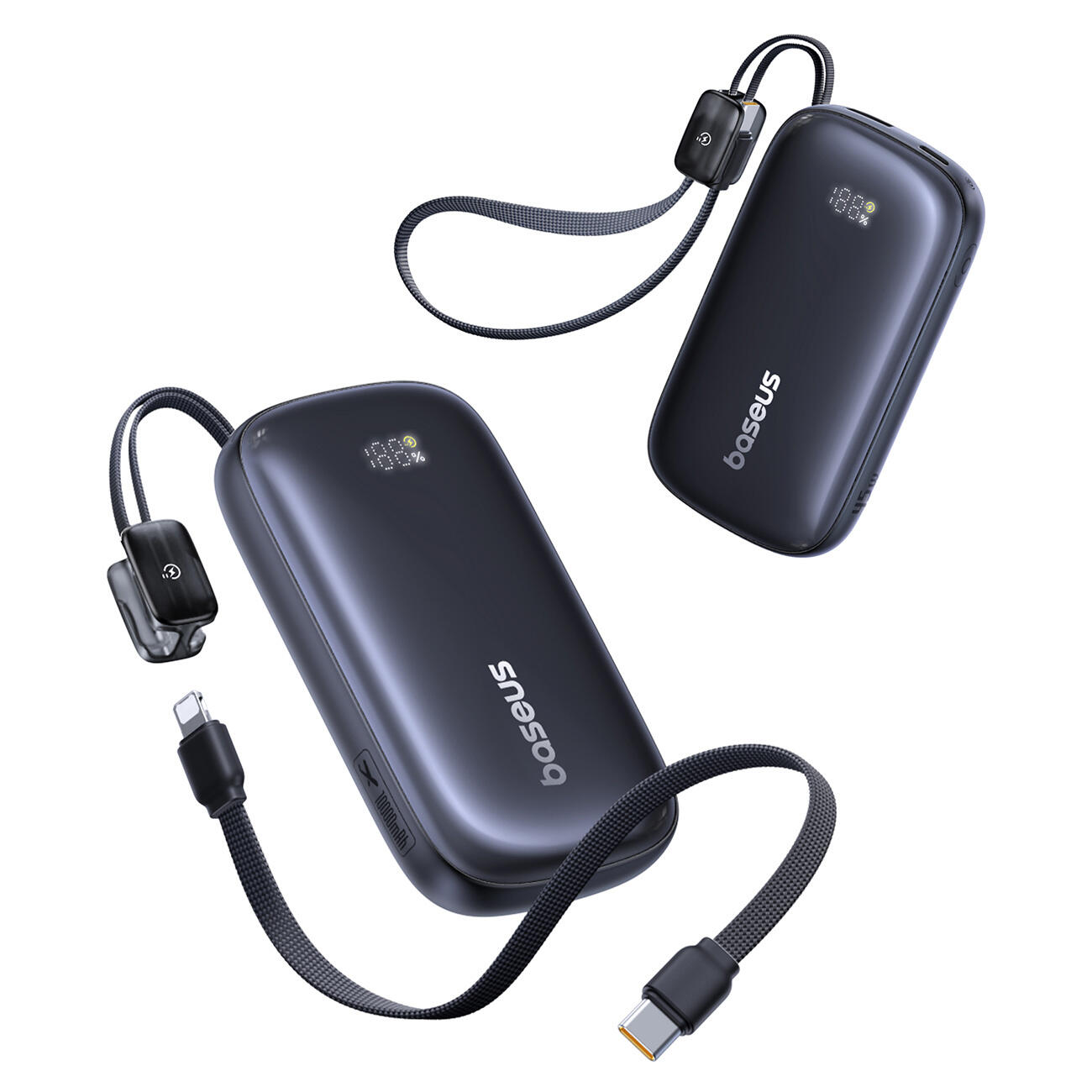 CARICATORE PORTATILE BASEUS 10000mAh 45W USB TIPO C CAVO LIGHTNING 3/7