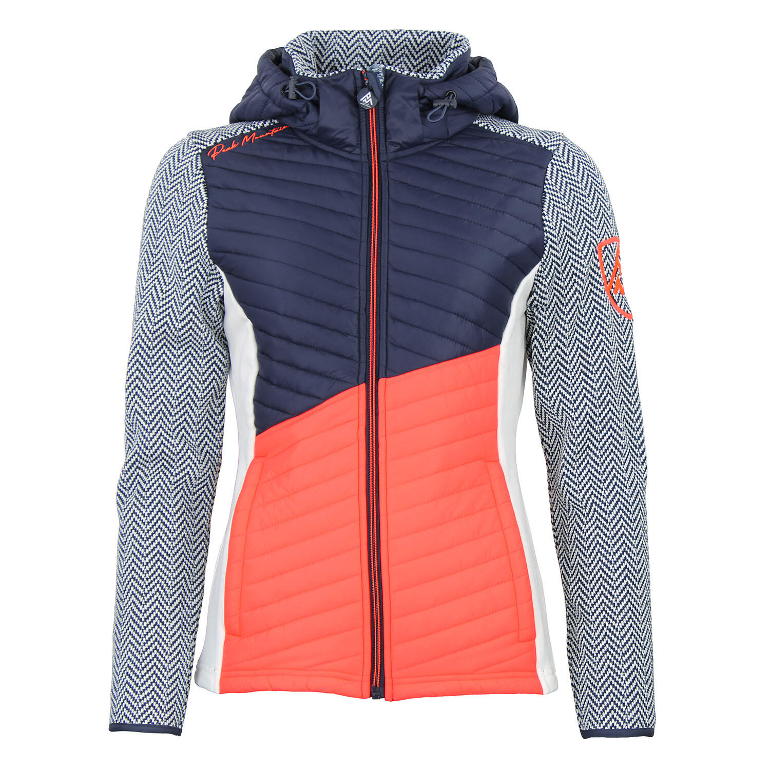 PEAK MOUNTAIN Women's fleece jacket with removable hood and quilted panels Peak Mountain Amir