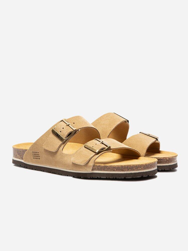Mules homme NEYLANN Beige - cuir, bride à boucle, talon 35 mm 2/4