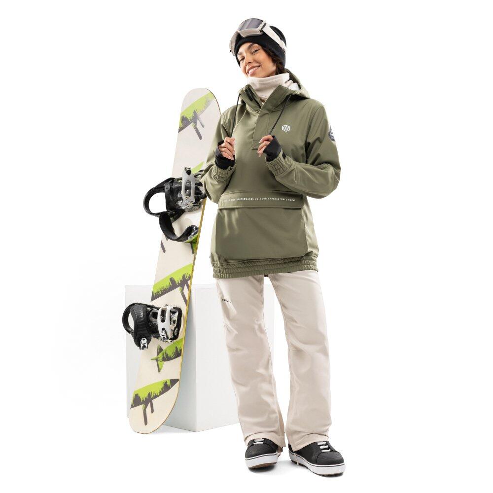 Pantalon snowboard hardshell femme Sports d'hiver P2-W Naeba Beige 3/8