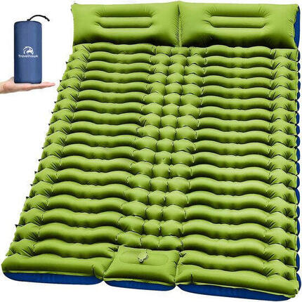 grüne, selbstaufblasende Isomatte für 2 Personen