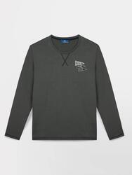 1973 T-shirt homme PEREZTEE manches longues coupe ajustée 100% coton Marine