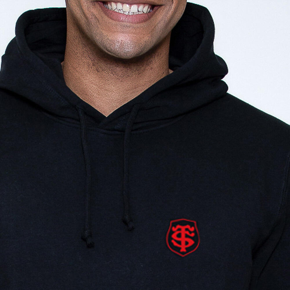 Felpa con cappuccio Stade Toulousain Uomo Cotone Biologico Noir 3/4