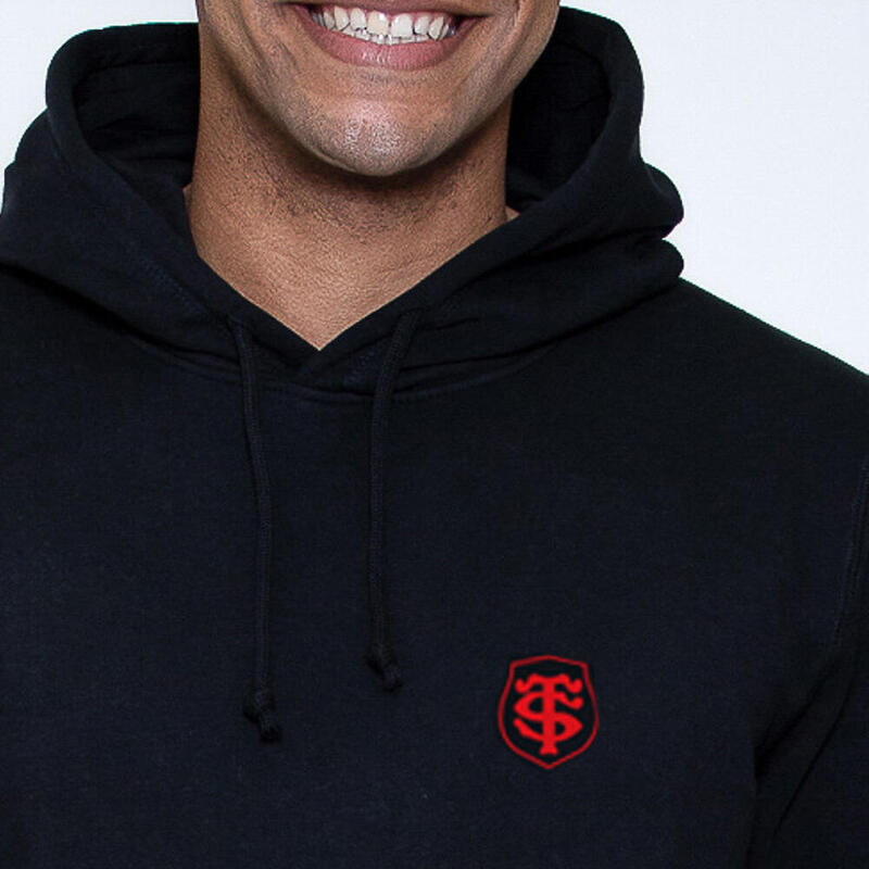 Hanorac cu glugă Stade Toulousain Bărbați Bumbac Organic Noir