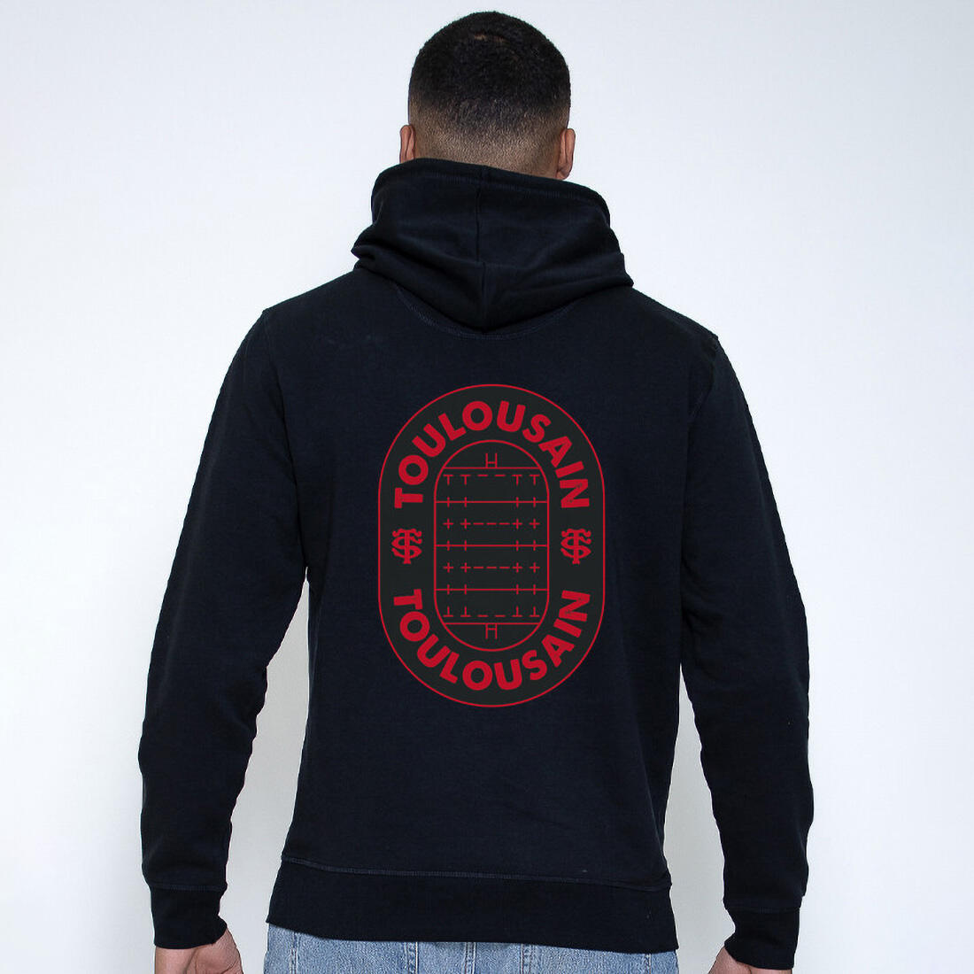 Felpa con cappuccio Stade Toulousain Uomo Cotone Biologico Noir 2/4