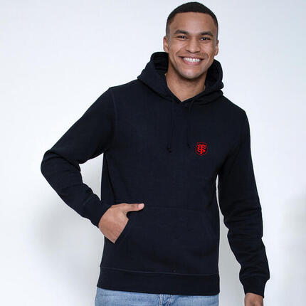 Sweat à capuche Stade Toulousain pour Homme Coton Bio Hoodie Noir
