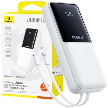 Powerbank Baseus 20000 mAh 22.5W USB-C USB wbudowane kable USB-C Lightning