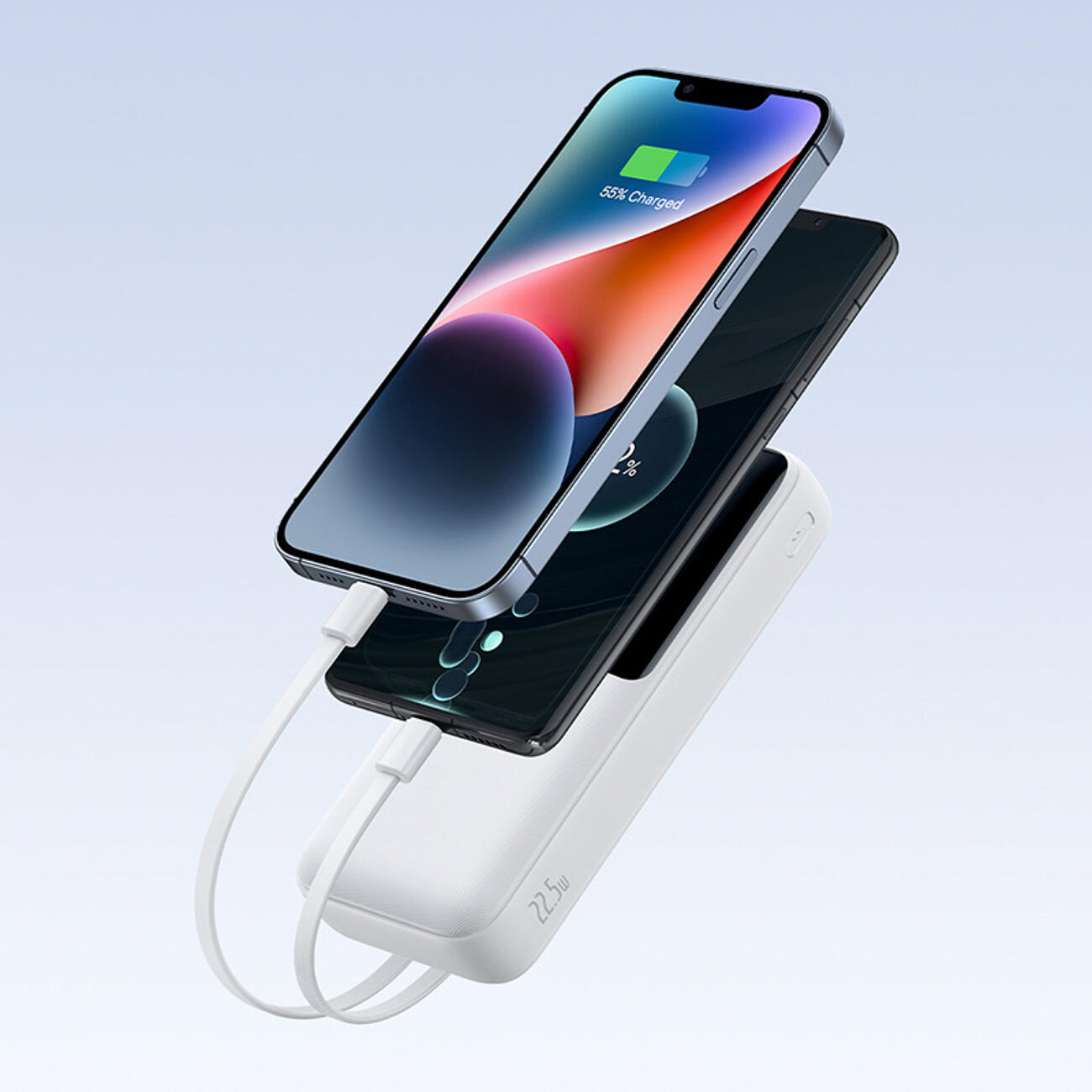 Powerbank Baseus 20000 mAh 22.5W USB-C USB wbudowane kable USB-C Lightning 2/7