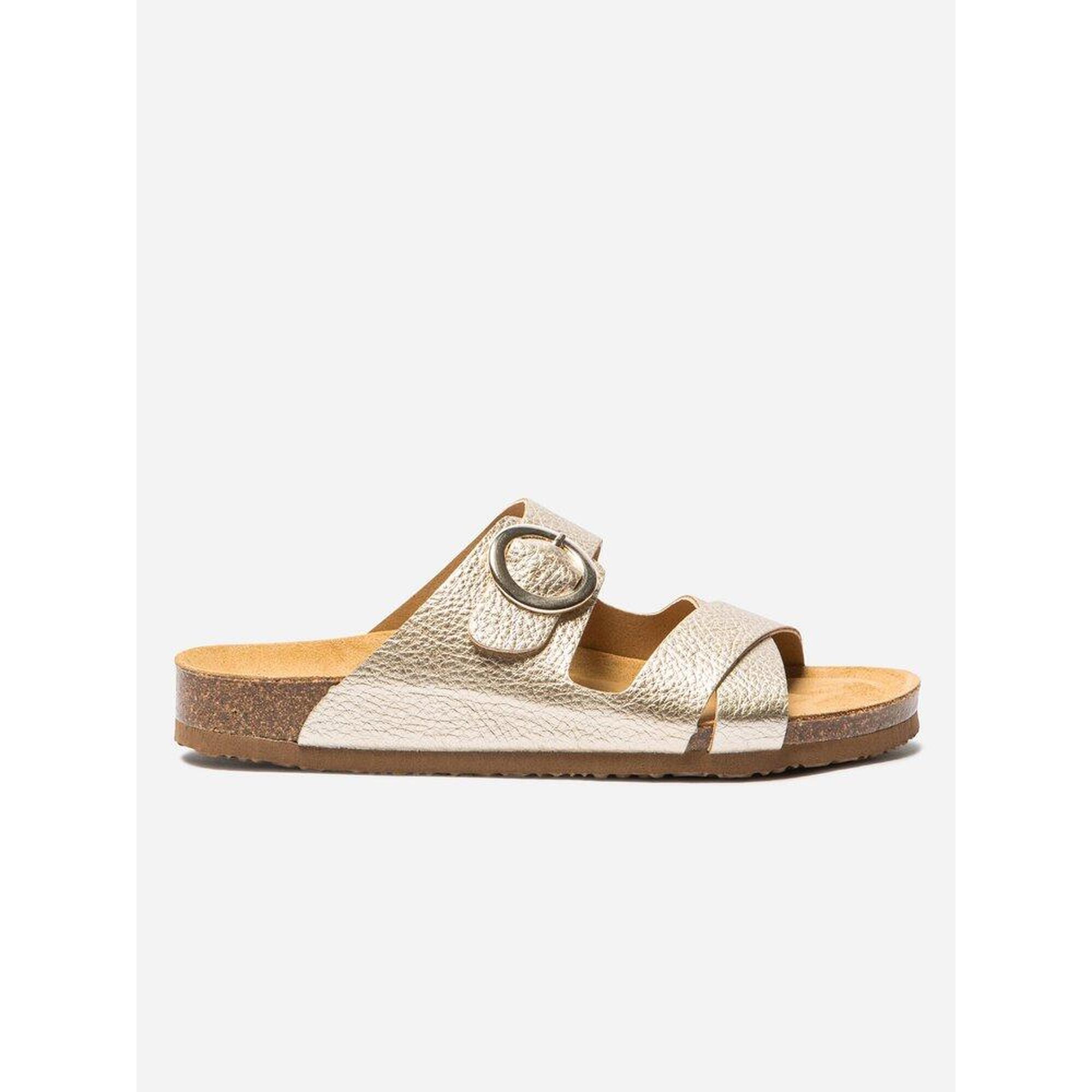 Tbs - Mules Femme Falbala Platine, Talon 20 Mm, Fermeture À Boucle - Mule - Beige|rose - Decathlon