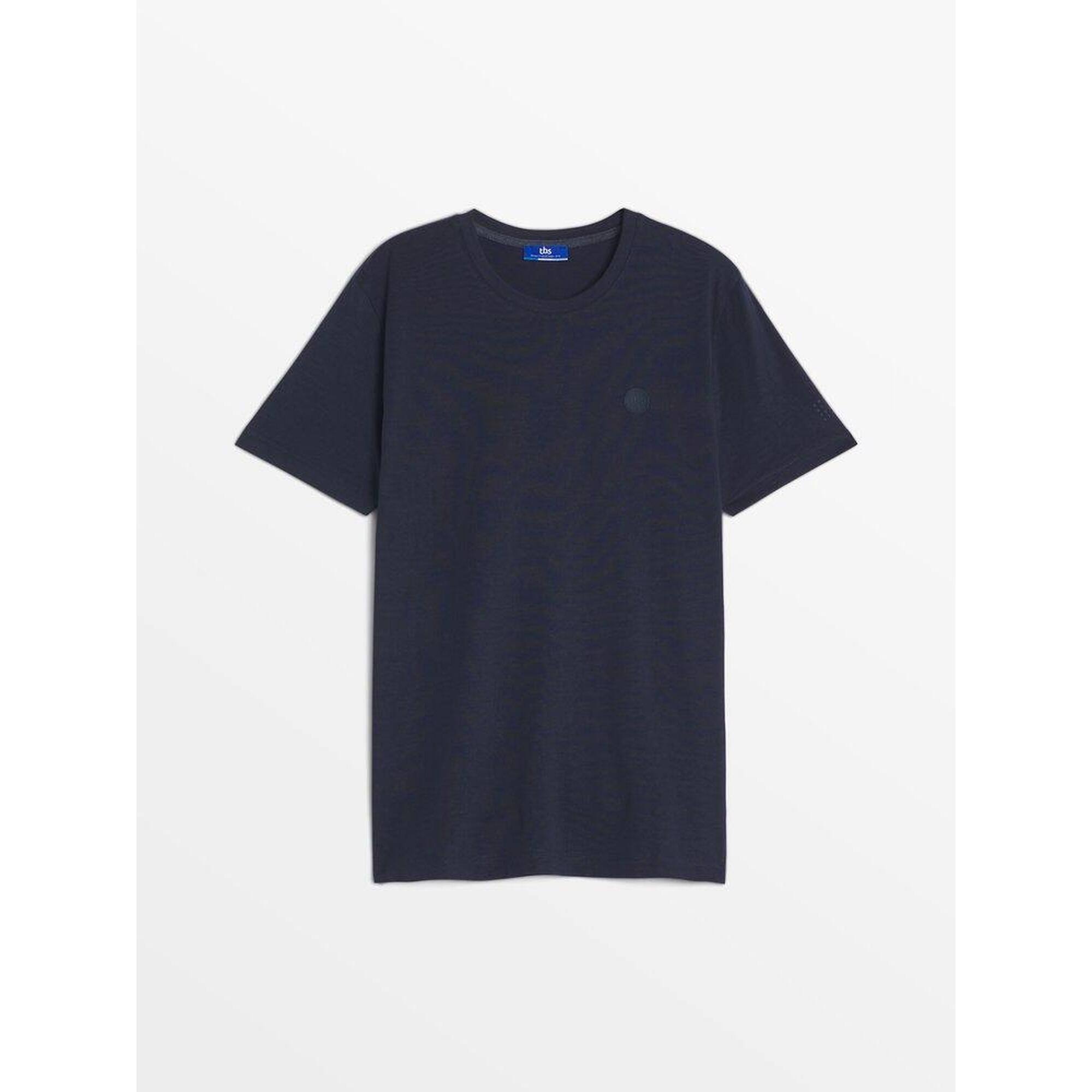 Tbs - T-shirt Manches Courtes Homme Pieretee 1973 - Marine, Coupe Ajustée, Col Rond - T-shirt Manches Courtes - Bleu - M. - Decathlon