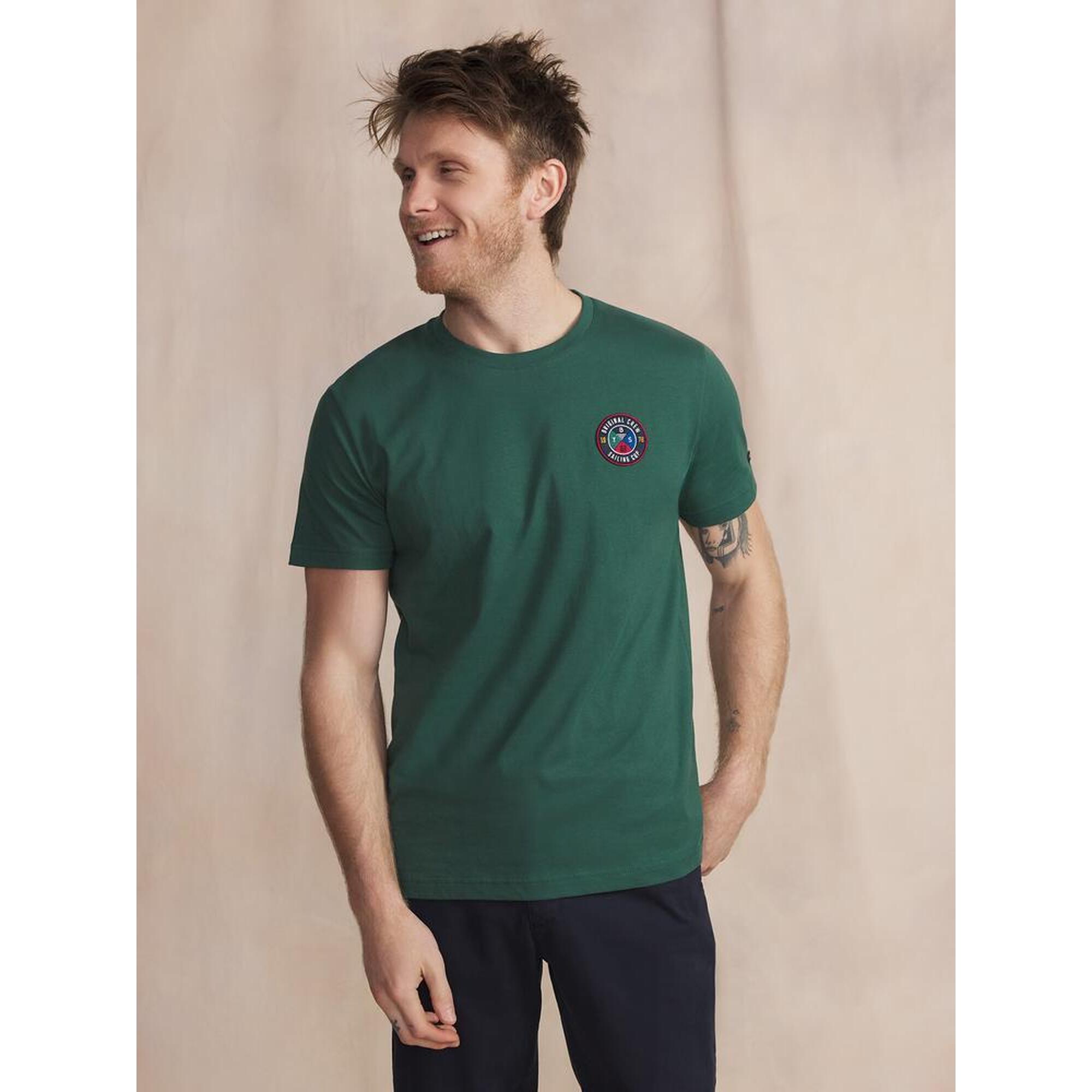 Tbs - T-shirt Homme Izzartee Trefle - Manches Courtes Col Rond 100% Coton - T-shirt Manches Courtes - Vert - Decathlon