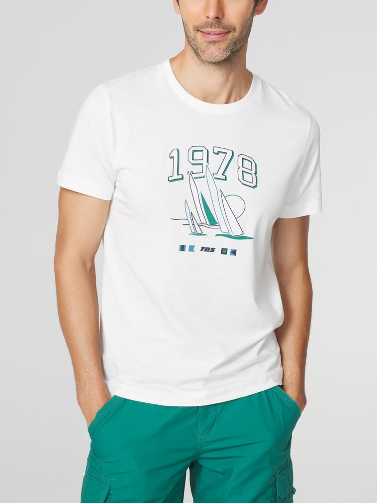 T-shirt manches courtes Homme HERVETEE Arctique, coupe ajustée, 100% coton 2/5