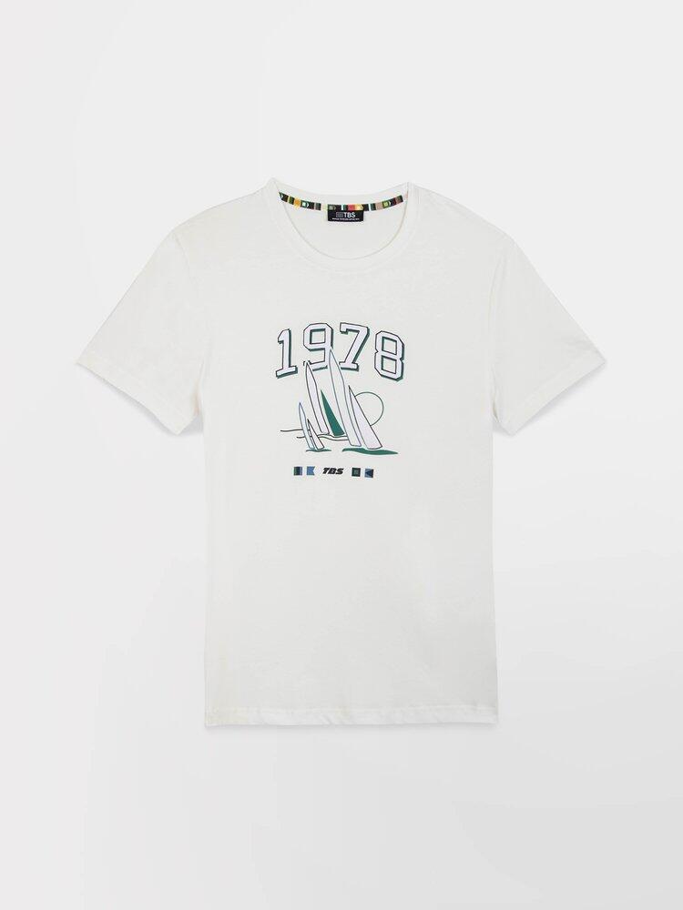 T-shirt manches courtes Homme HERVETEE Arctique, coupe ajustée, 100% coton 5/5