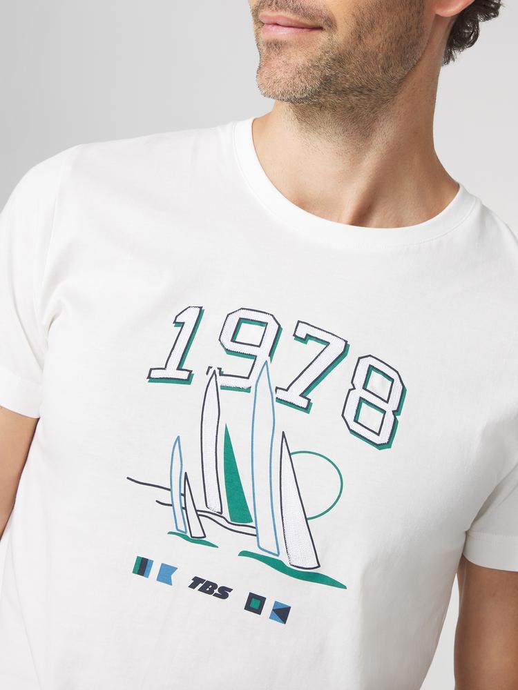 T-shirt manches courtes Homme HERVETEE Arctique, coupe ajustée, 100% coton 4/5
