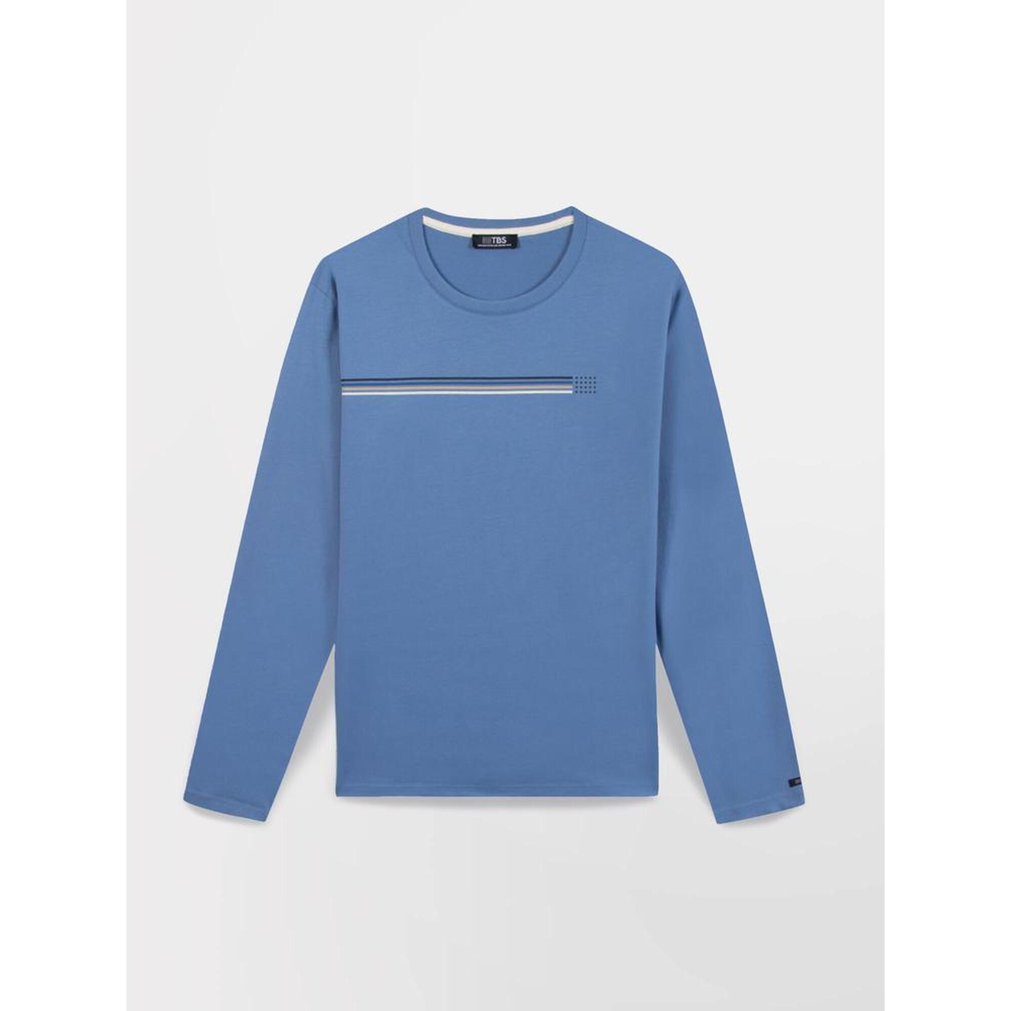 Tbs - T-shirt Manches Longues Homme Jonsitee Celeste - T-shirt Manches Longues - Bleu - Decathlon
