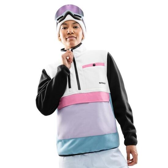 Pull polaire demi-zip femme Vinicunca-W White Blanc