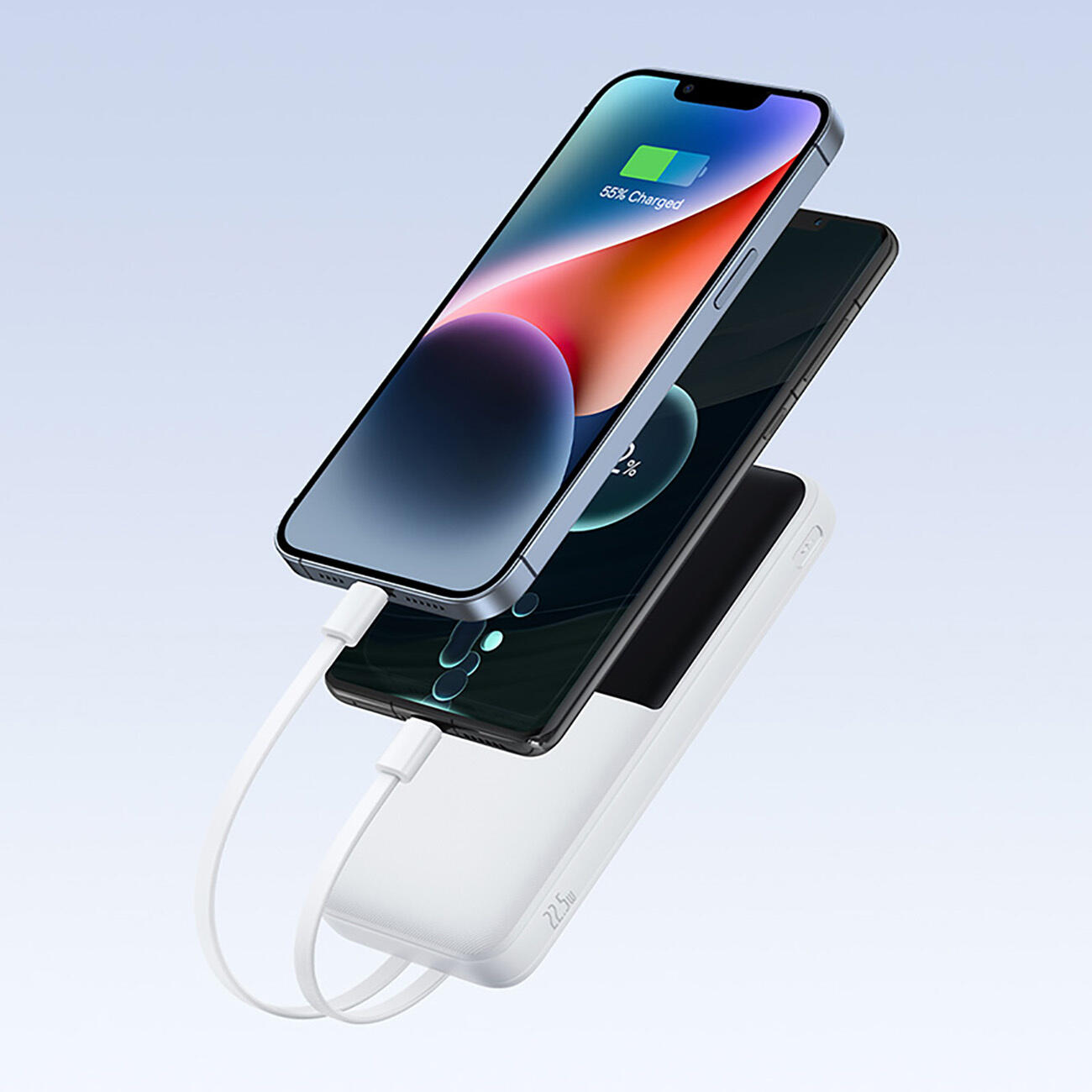 Powerbank Baseus 10000mAh 22,5W USB-C USB-A met Ingebouwde Kabels 2/7