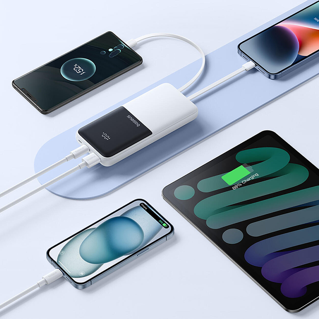 Powerbank Baseus 10000mAh 22,5W USB-C USB-A met Ingebouwde Kabels 4/7