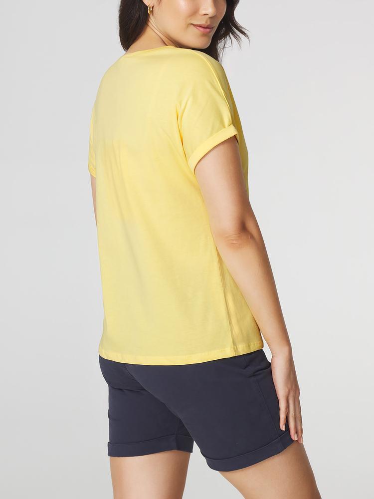 T-shirt manches courtes femme ZELDATEE - Citron 3/5