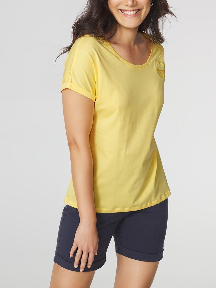 T-shirt manches courtes femme ZELDATEE - Citron 2/5